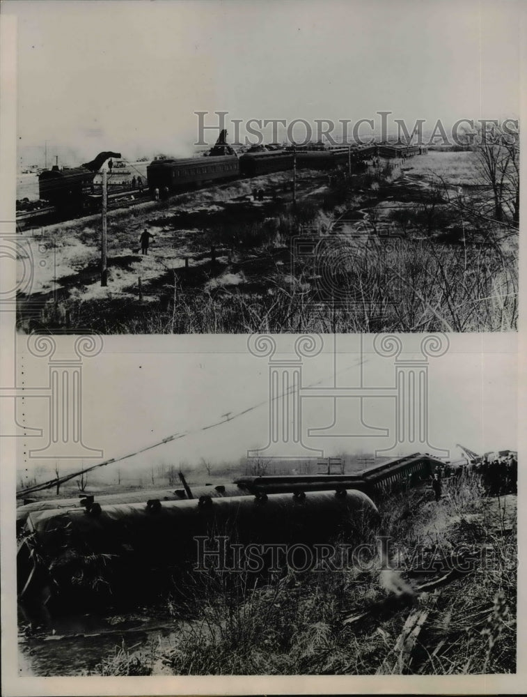 1934 Press Photo Wreckage of Louisiane Northbound Ill. Central Train.