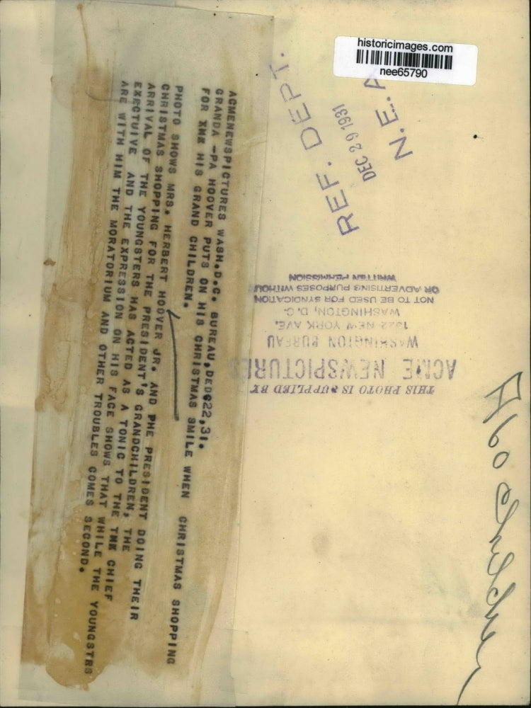 1931 Press Photo President Herbert Hoover & Mrs Herbert Hoover Jr - nee65790