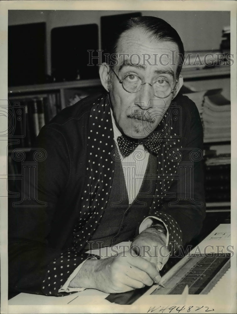 1939 Press Photo Harry F. Cunningham, Associate Architect of German Embassy.