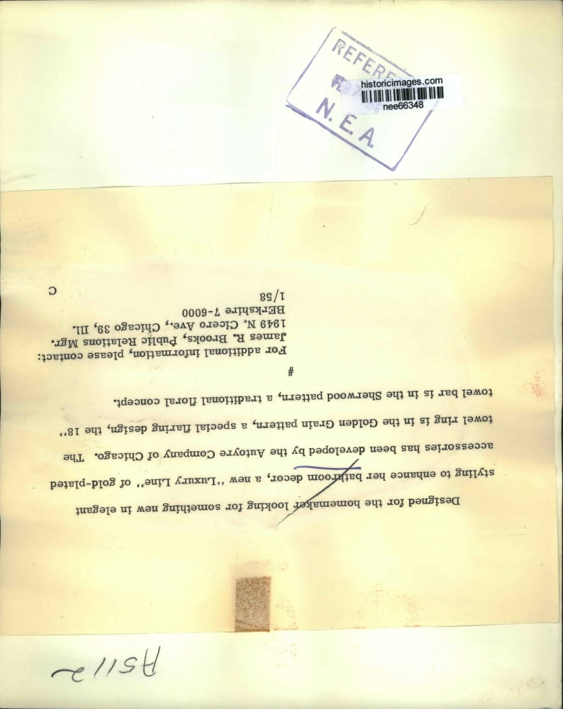 1958 Press Photo Elegant Styling enhance bathroom decor - nee66348