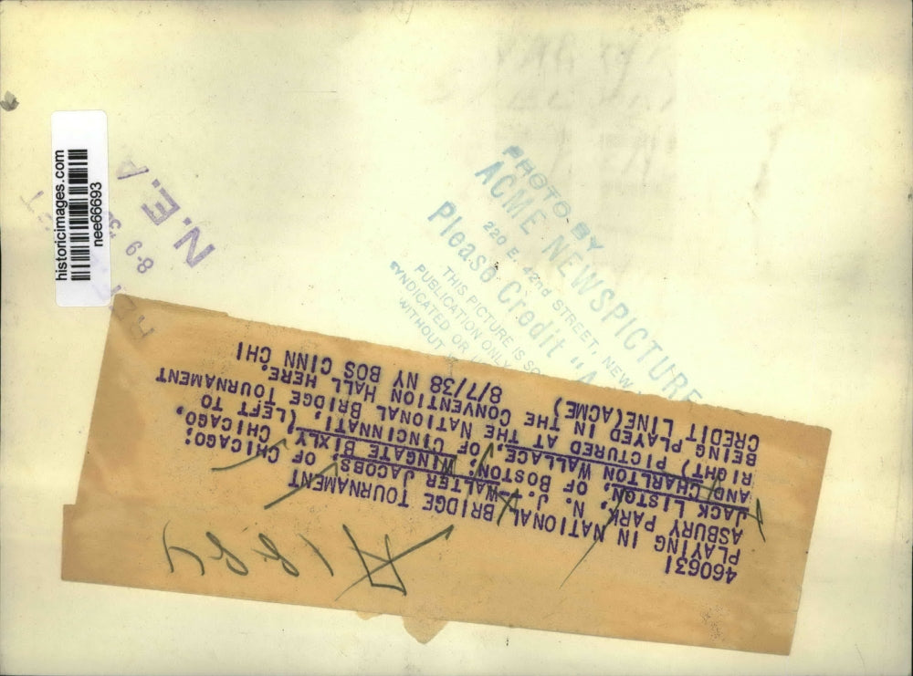 1938 Press Photo Walter Jacobs, Jack Liston, Wingate Bixly, Charlton Wallace