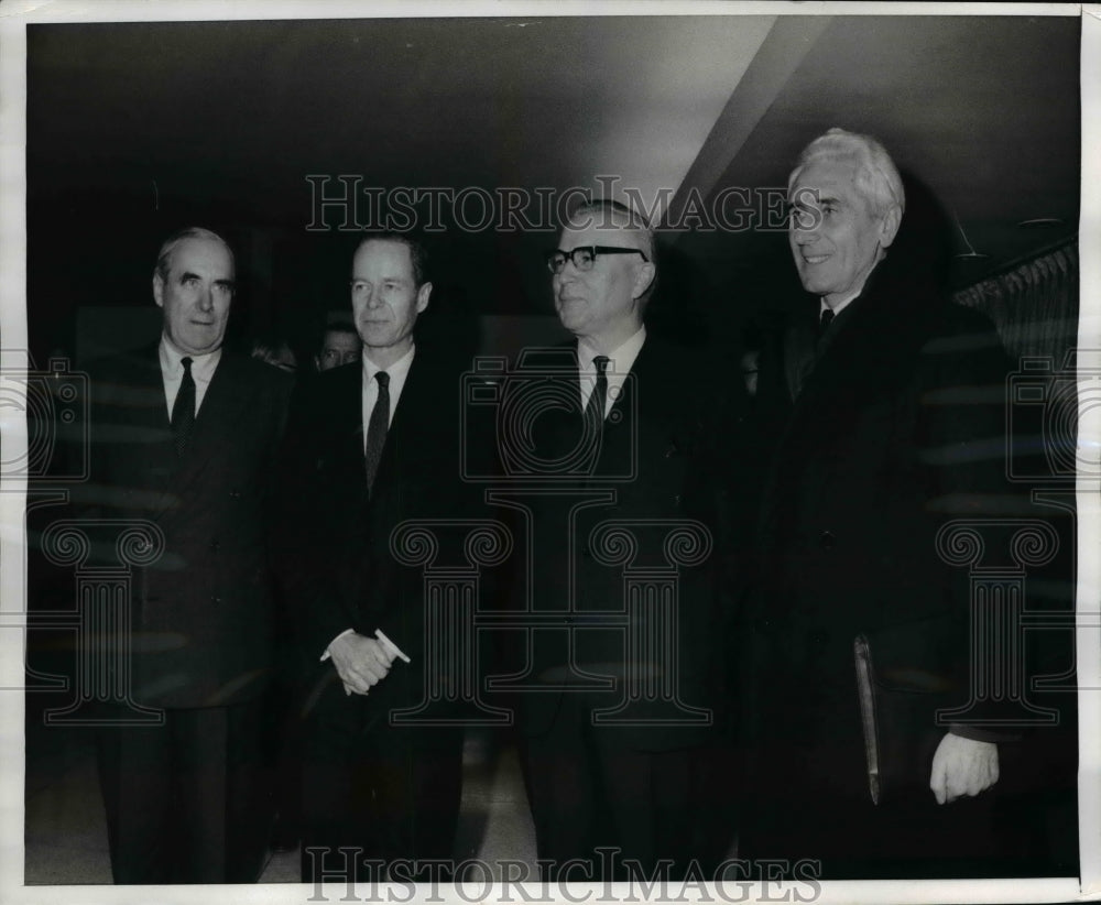 1959 Press Photo Lord Caradon, Charles W. Yost, Jacob Malik, Armand Berard