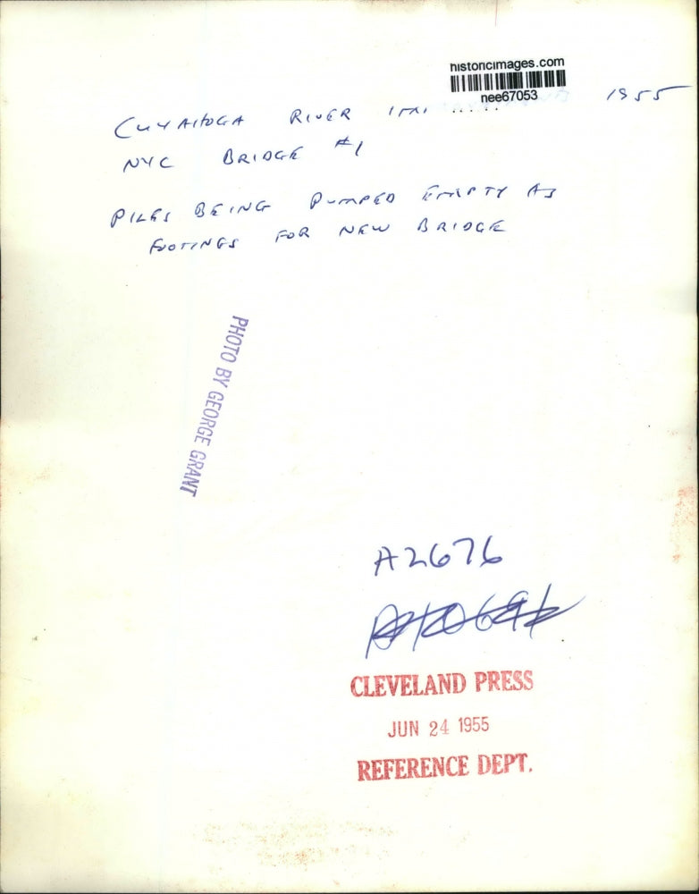 1955 Press Photo Aitoga River Bridge fittings for new bridge - nee67053