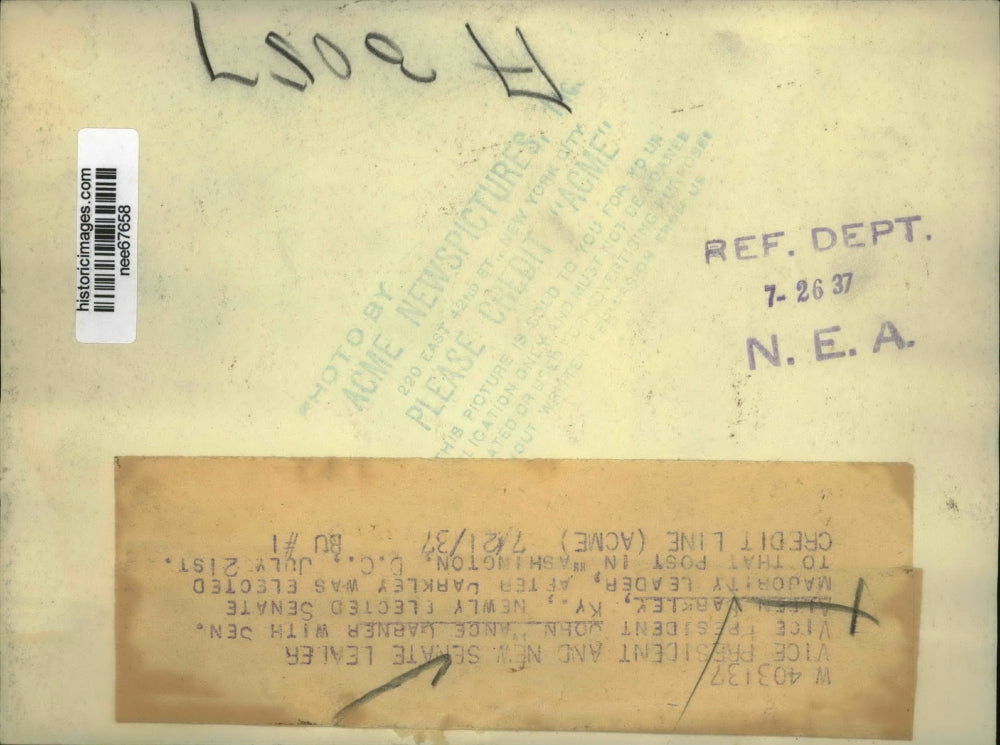 1937 Press Photo John Nance Garner Vice President & Senator Allen Barkley