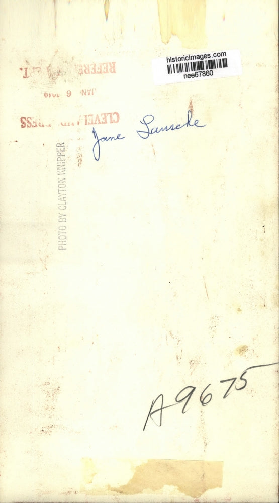 1949 Press Photo Jane Lausche, Wife of Mayor - nee67860