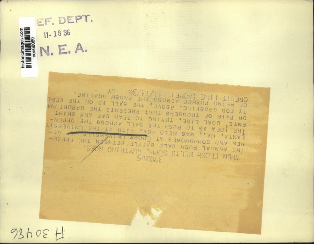 1936 Press Photo The annual push ball battle between freshmen and sophomores