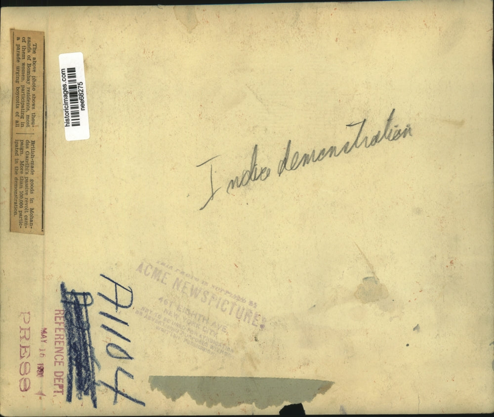 1930 Press Photo Bombay Indian Residents Participating in Parade