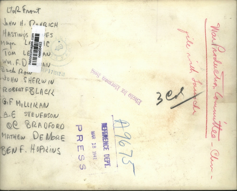 1942 Press Photo War Production Committee of Cleveland. - nee68493