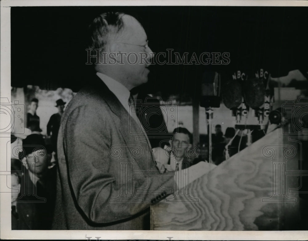 1939 Press Photo Sen.Robert Taft of Ohio speaks at Four State Republic Rally