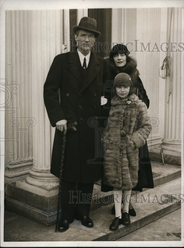 1932 Press Photo Mr. and Mrs. A.J. Drexel Riddle Jr. Received by President