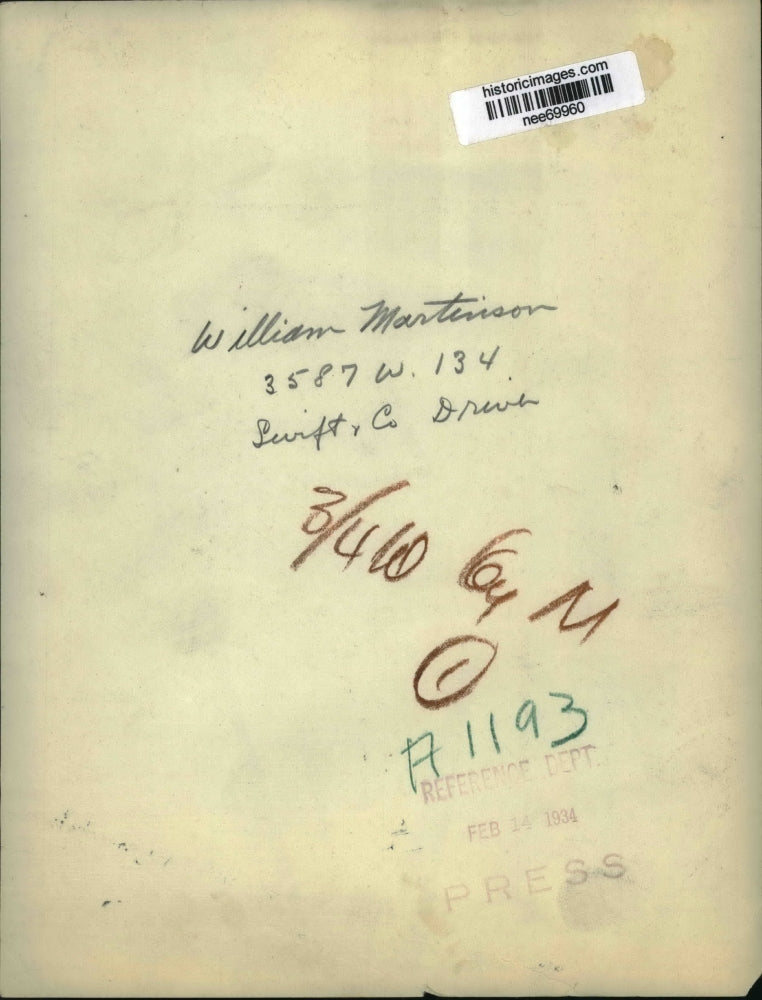 1934 Press Photo William Martinson of Swift Co Drive, - nee69960