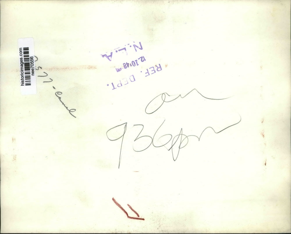 1948 Press Photo German Policeman Stands Guard at Canal Locks in Berlin