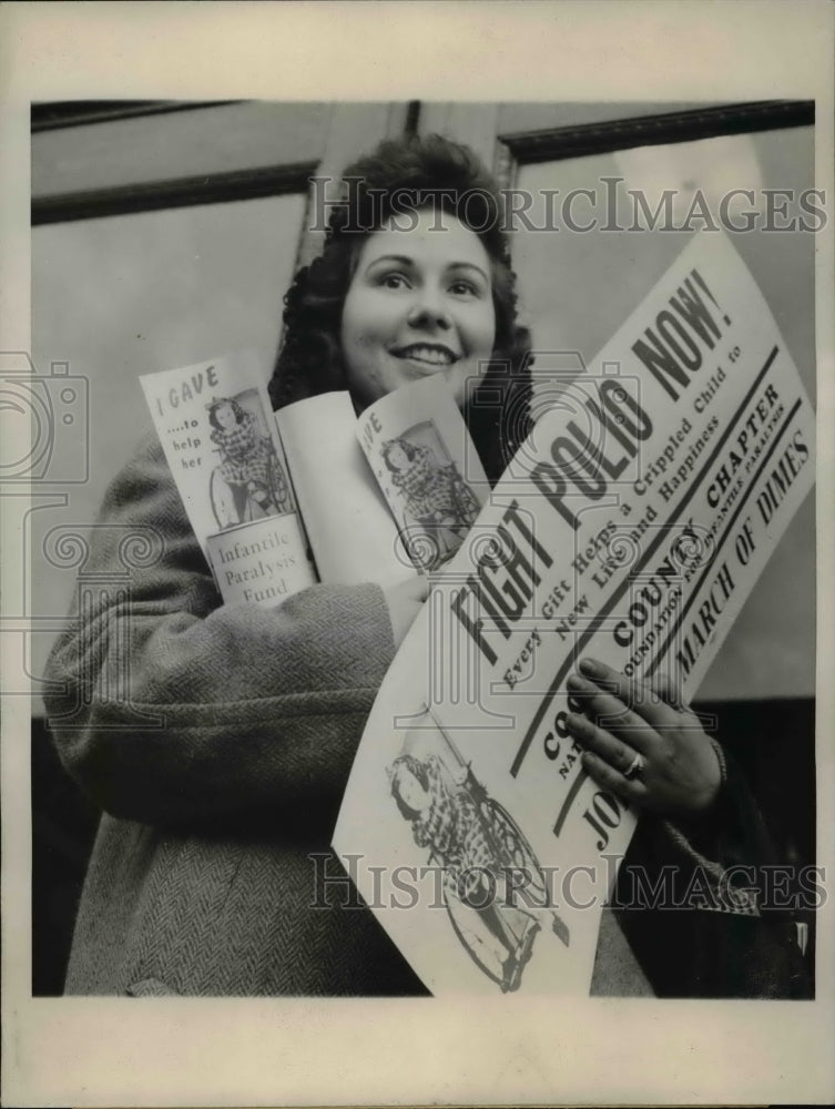 1944 Press Photo Shirley Eventstein Illinois Institute of Technology Polio - Historic Images