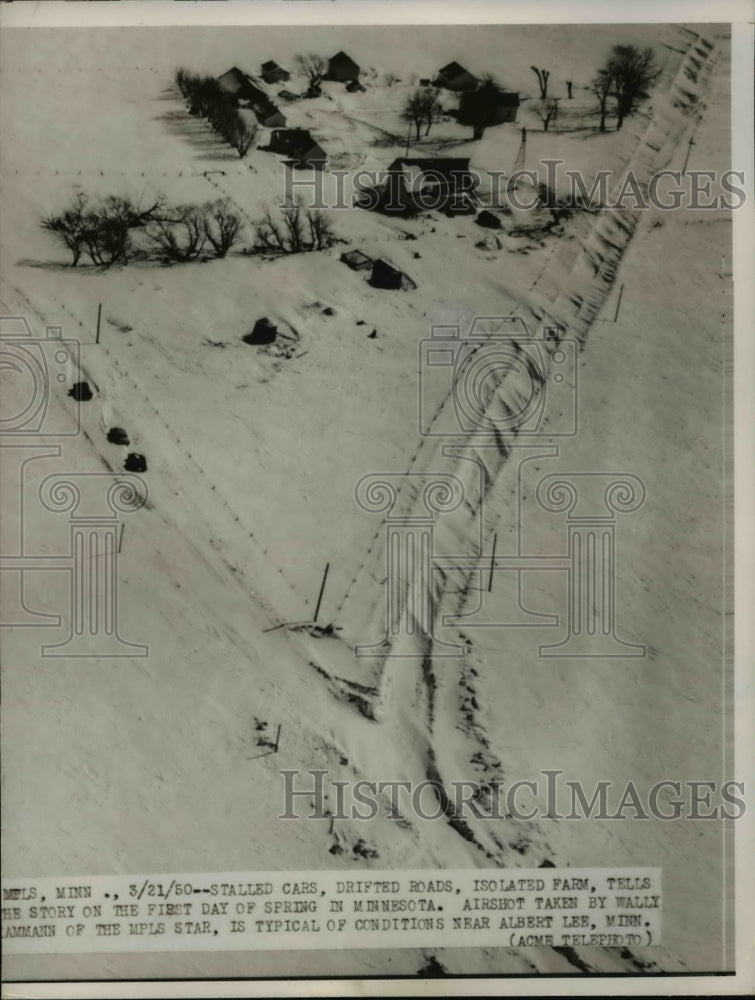 1950 Press Photo First day of spring in Minnesota - nee70862