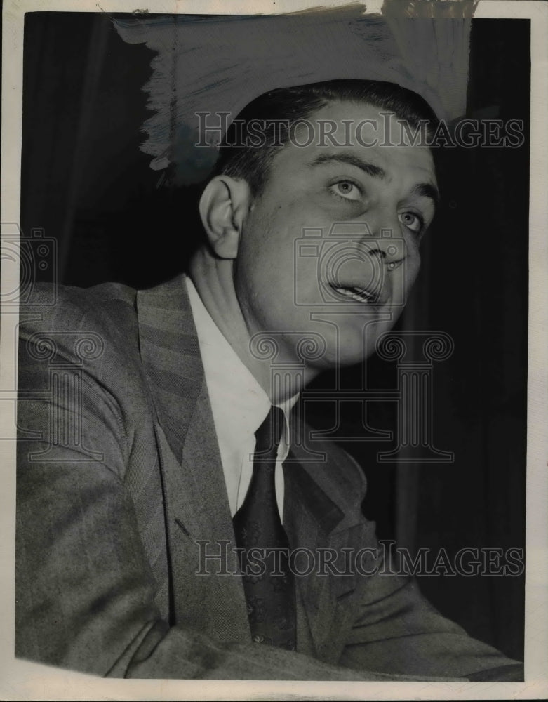 1948 Press Photo Franklin D Roosevelt Jr at Hotel Cleveland - nee70938