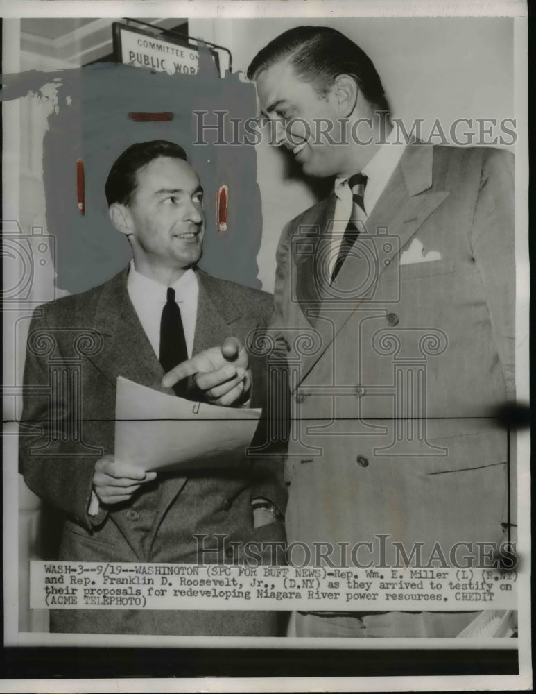 Load image into Gallery viewer, 1951 Press Photo Rep William Miller &amp; Rep Franklin D Roosevelt Jr - nee70939
