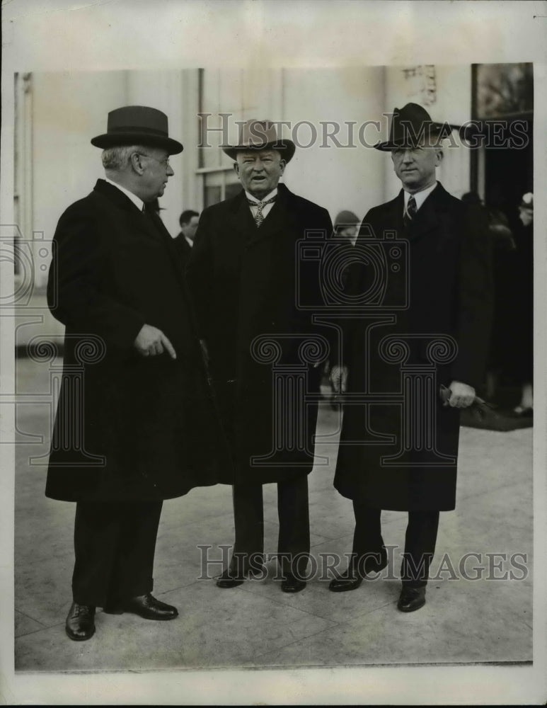 1933 Press Photo Sen.Hiran Johnson, Vice Pres.John N.Garner and Sen.James Byrnes