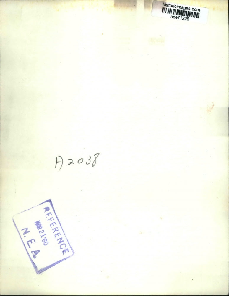 1960 Press Photo Mouse Peers from between Charged timbers of house