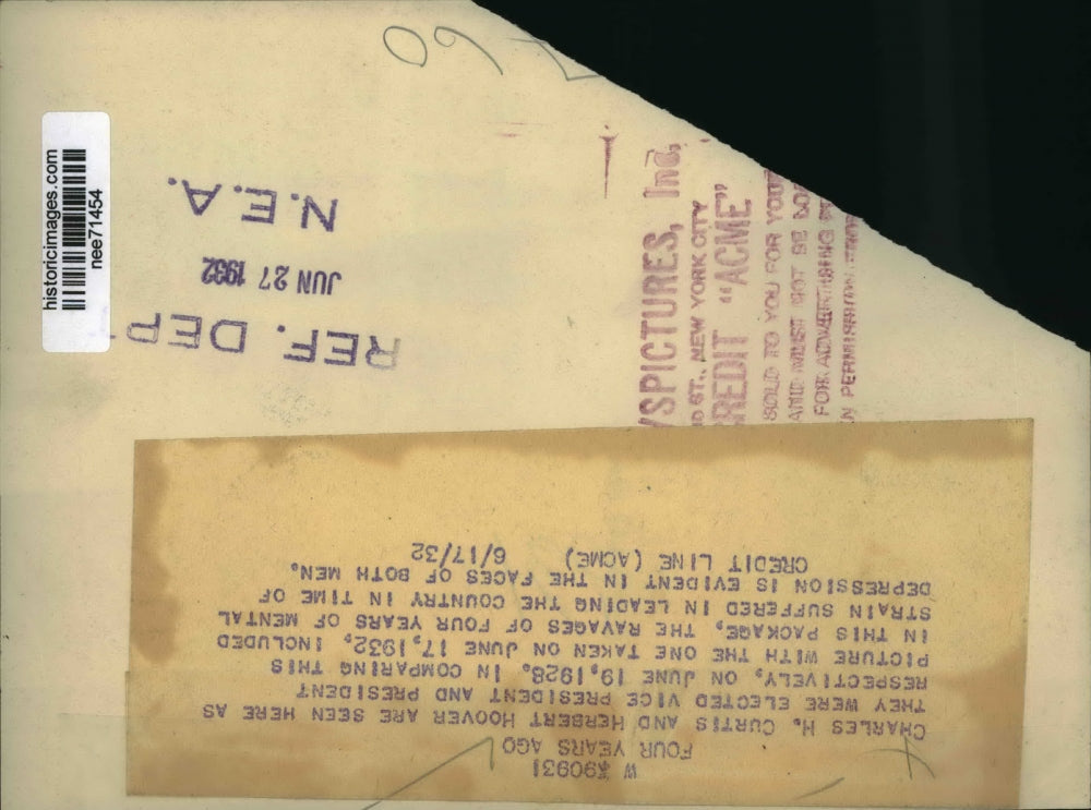 1932 Press Photo Charles H Curtis and Herbert Hoover elected Vice Pres and Pres.