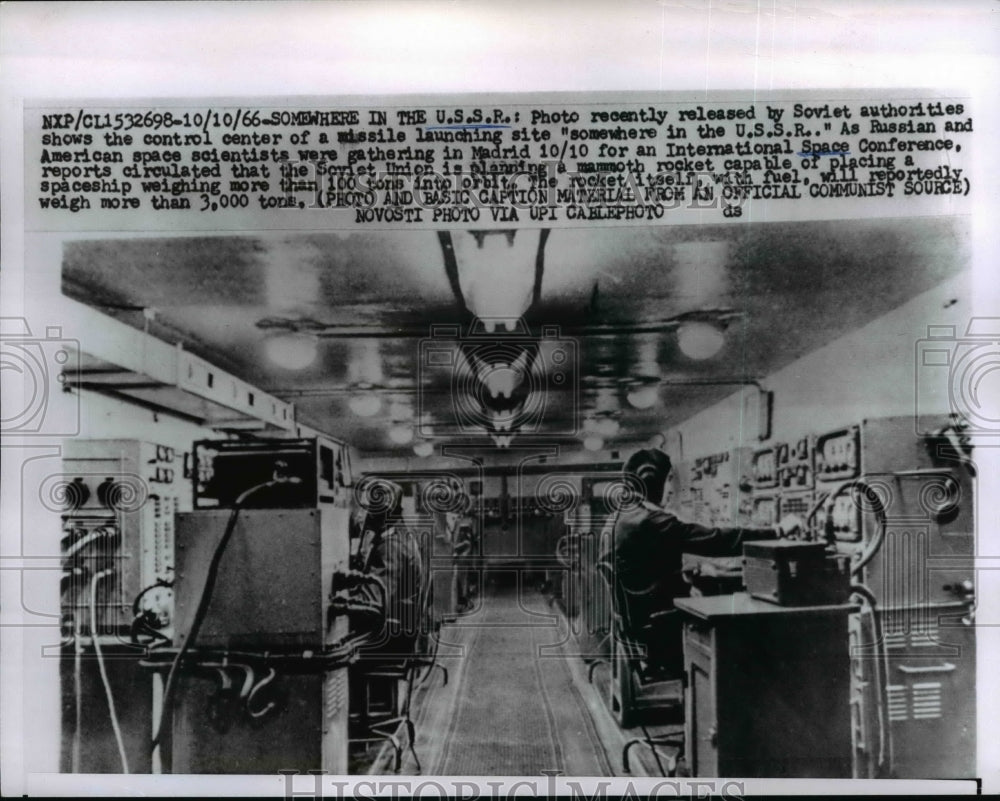 1966 Press Photo Control Center Of A Missile Launching Site - nee71675