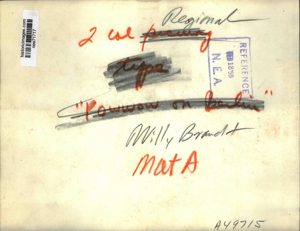 1959 Press Photo West Berlin Mayor Willy Bradnt, Sen. Theodore F. Green. Sen. J.