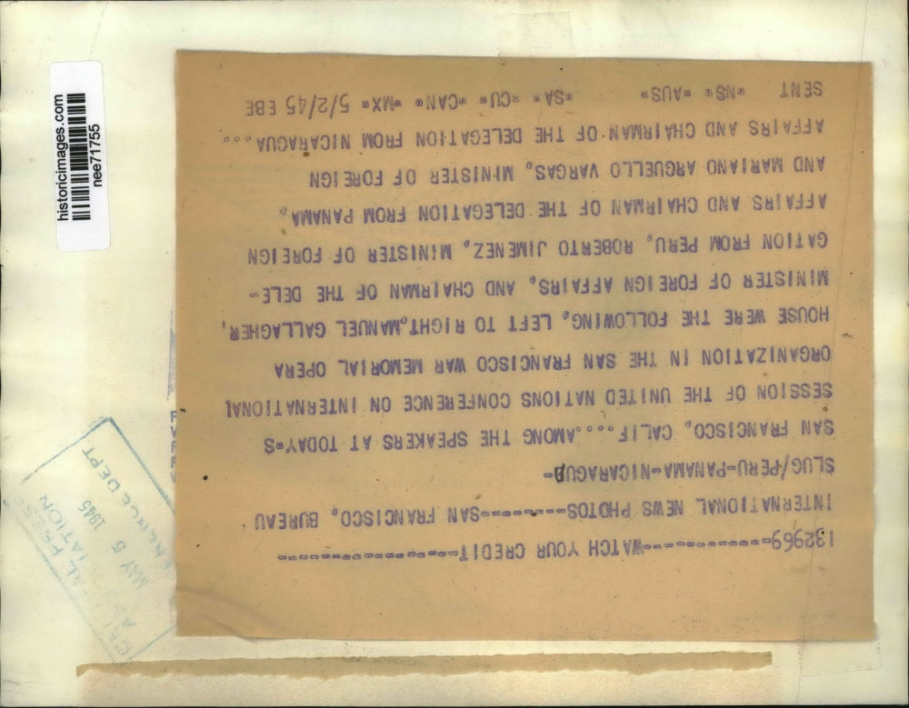 1945 Press Photo Speakers At Session Of United Nations Conference - nee71755