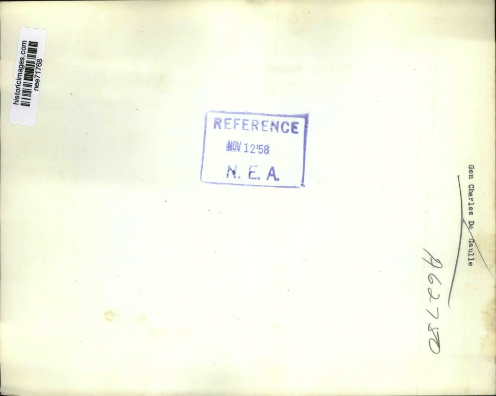 1958 Press Photo French General Charles de Gaulle - nee71768