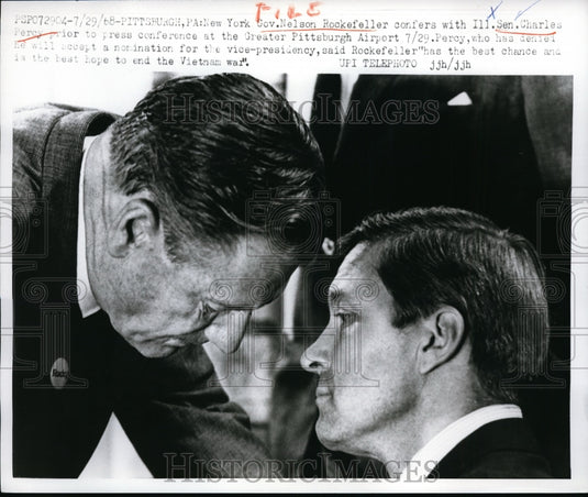 1968 Press Photo New York Governor Nelson Rockefeller & Senator Charles Percy- Historic Images