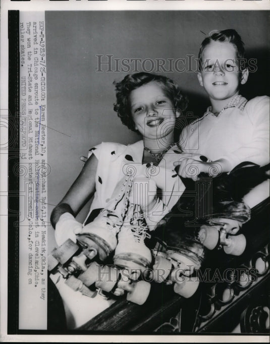 1953 Press Photo Chicago Karen Hoster and Michael Reid arrived in Chicago