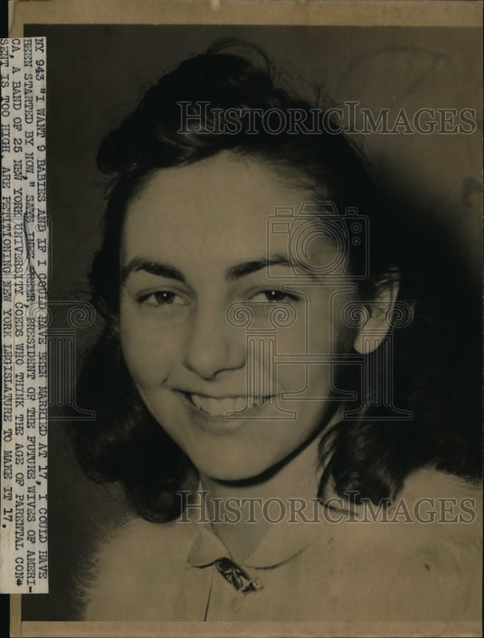 1940 Press Photo Inez Freer President of Future Wives of America