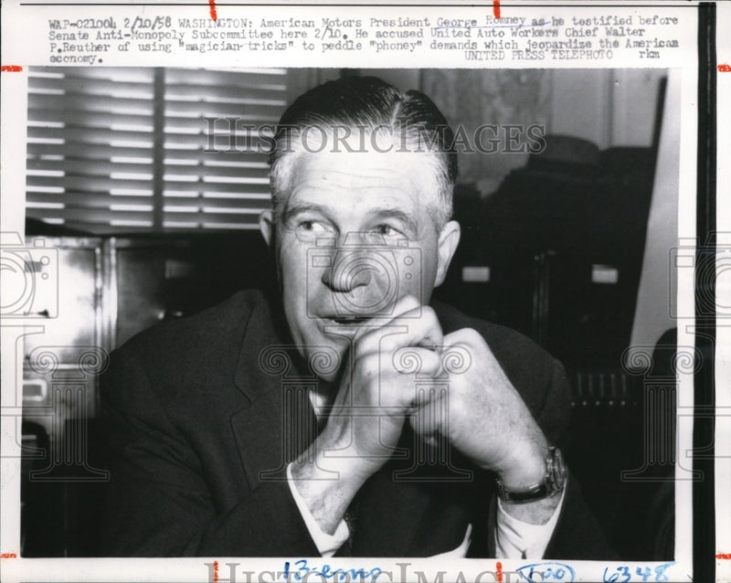 Load image into Gallery viewer, 1958 Press Photo Washington George Romney American Motors President - nee73225
