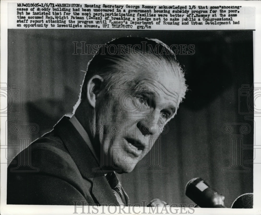 1971 Press Photo George Romney in Washington, DC - nee73283