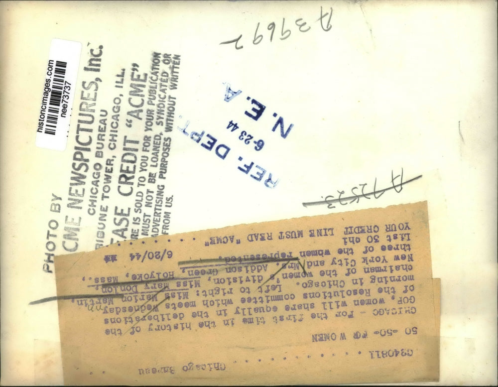 1944 Press Photo Chicago GOP women, Marion MArtin, Mrs A Green, Mary Donlop