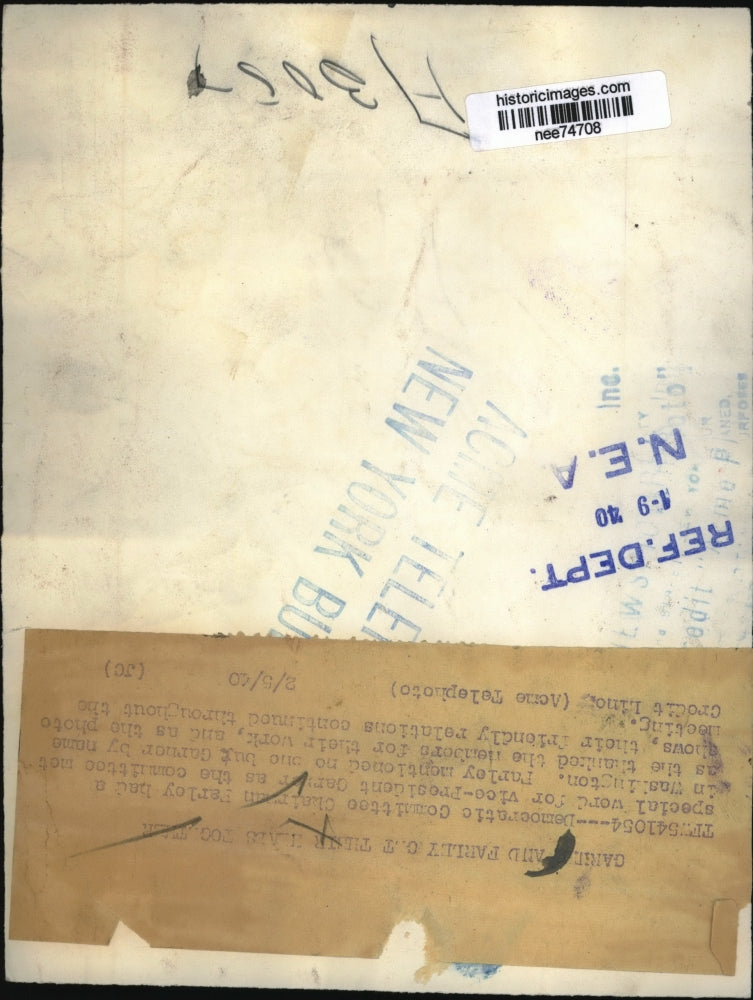 1940 Press Photo Vice President John Garner & Dem Committee Chairman Farley