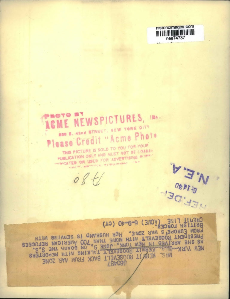 1940 Press Photo NYC Mrs Kermit Roosevelt daughter in law of the President