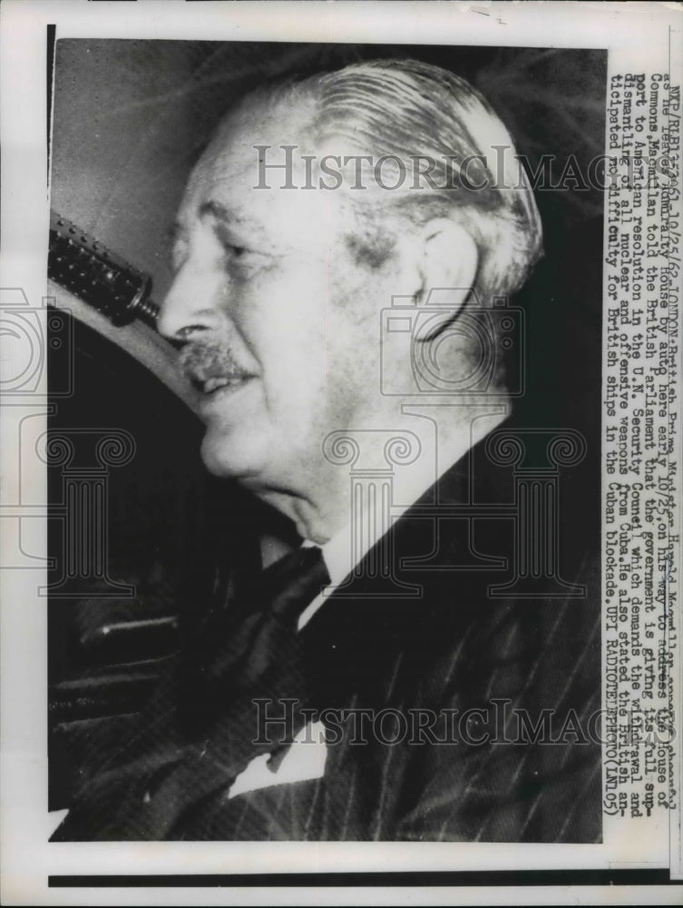 1962 Press Photo Harold Macmillan,British Prime Minister address House of Common