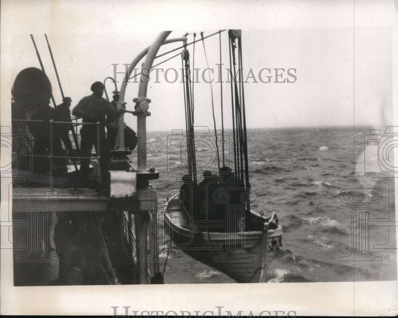Load image into Gallery viewer, 1932 Press Photo Crew of a schooner rescued by S.S.De Grasse off Cape Sable.

