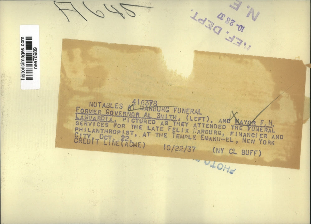 1937 Press Photo Former Governor of New York Alfred Smith & Mayor LaGuardia