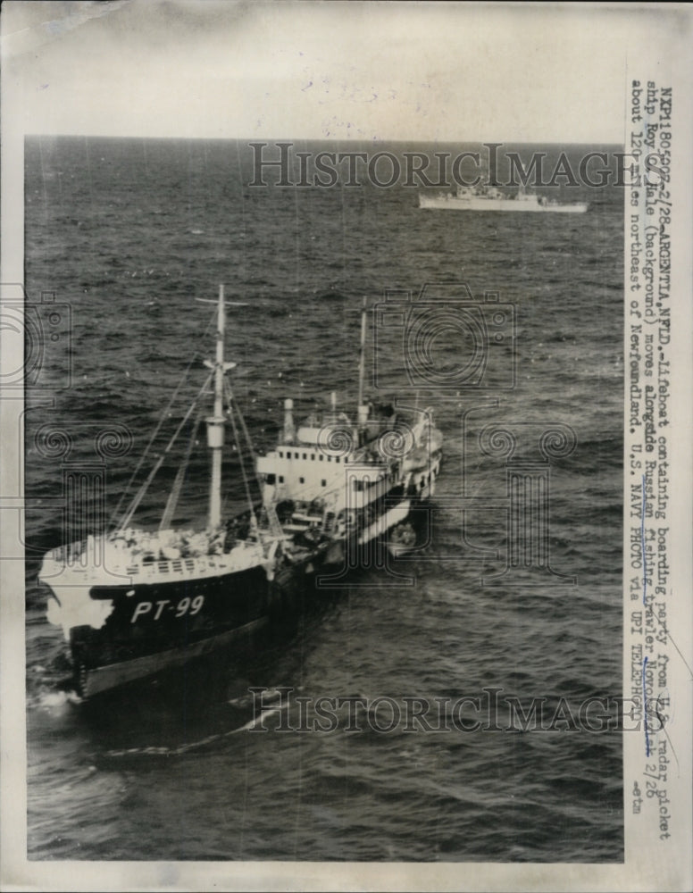 1959 Press Photo Russian trawler Novorossiysk at Northweast of Newfounland. - Historic Images