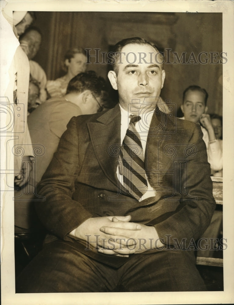 1937 Press Photo George Franjken Clerk for Republic Steel Corp Witness Senate Co