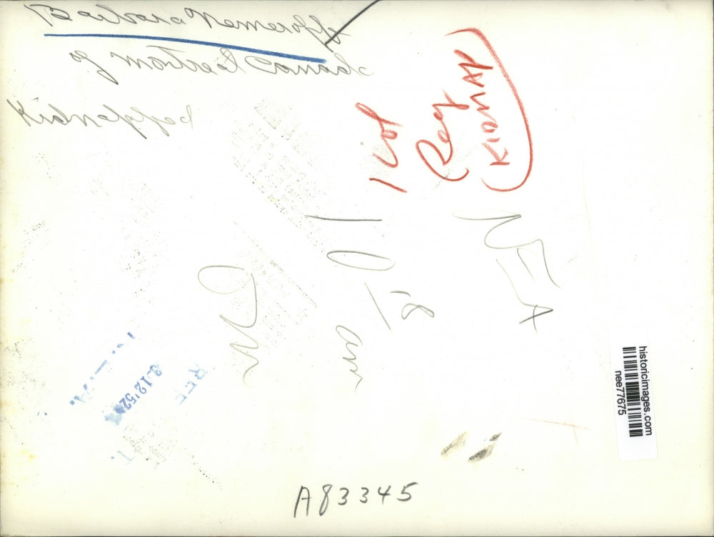 1952 Press Photo Barbara Nemeroffa of Montreal Canada, Kidnapped Victim,