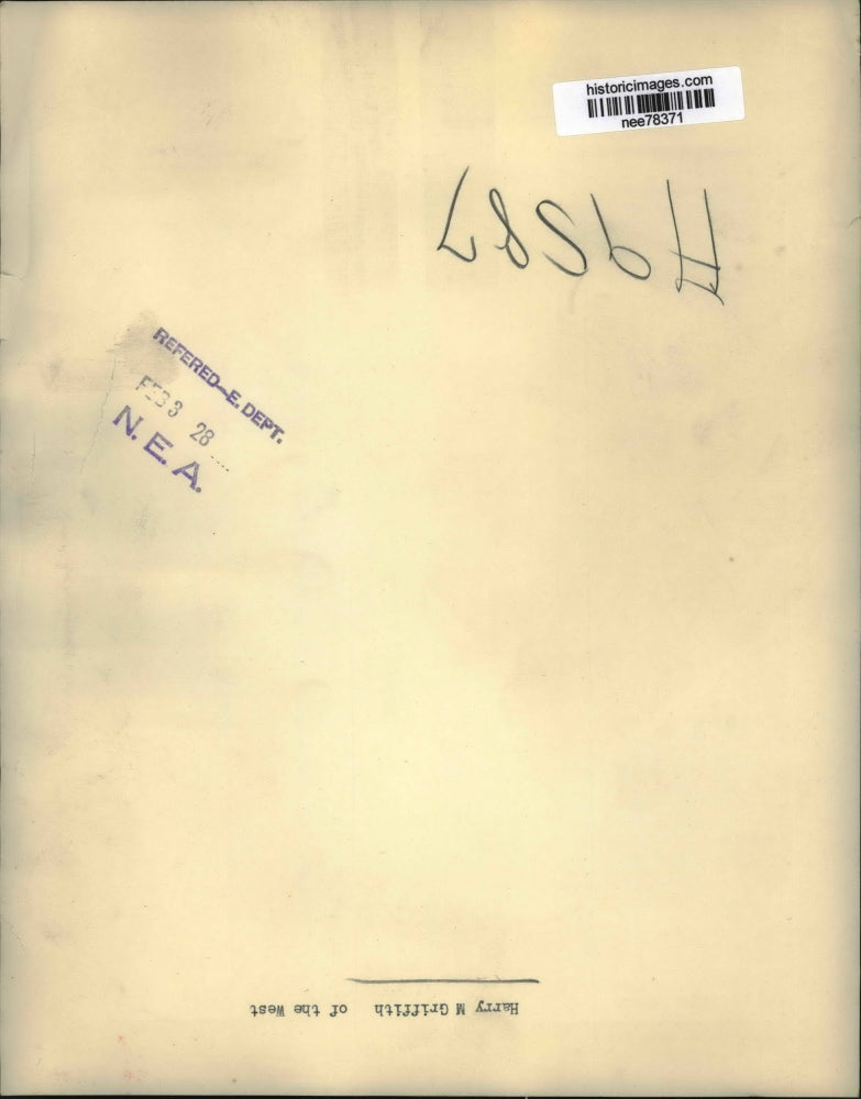 1928 Press Photo Harry M Griffith of the West - nee78371