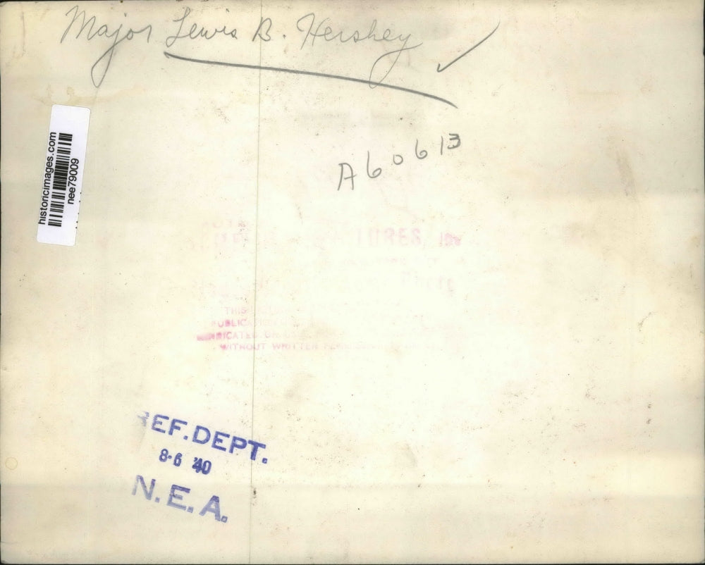 1940 Press Photo Major Gen. Lewis B. Hershey, Director of U.S Selctive Service.