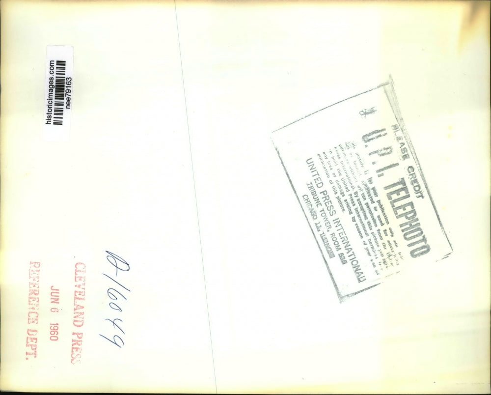 1960 Press Photo Pres. Eisenhower received framed Cover of the school Magazine