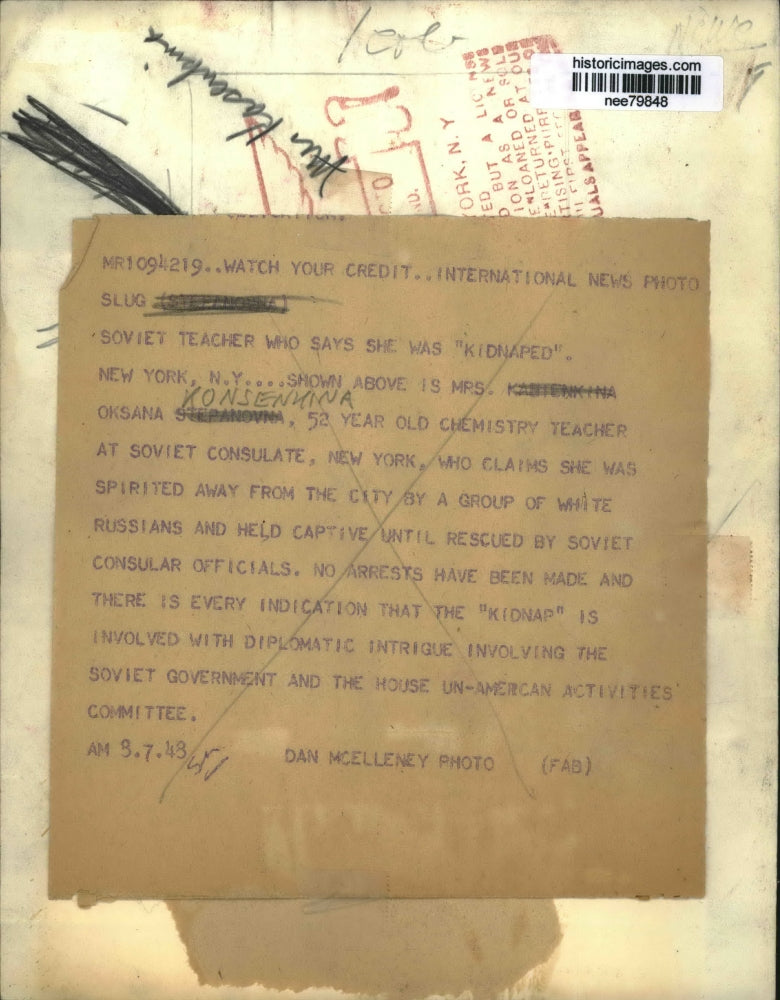 1948 Press Photo Mrs Oksana Konsenkina Soviet chemistry teacher in NYC