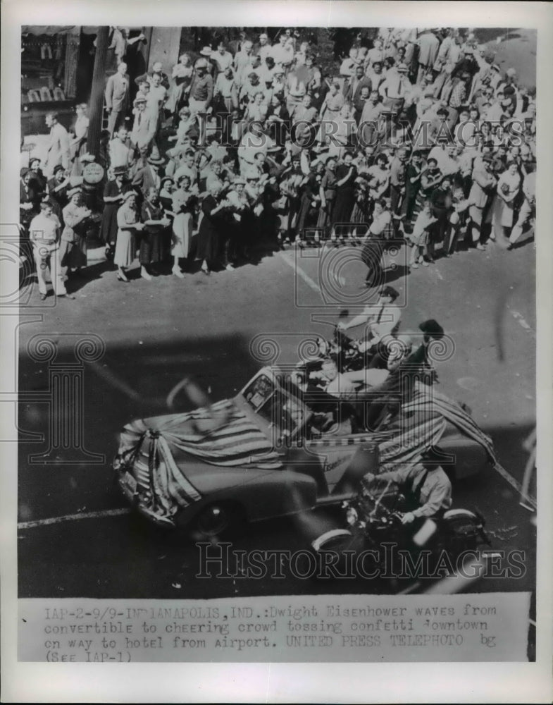 1952 Press Photo President Dwight Eisenhower at Indianapolis Indiana parade