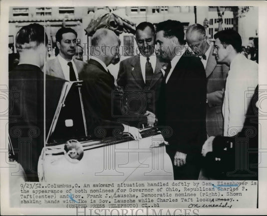 1952 Press Photo Presidential candidate Gen Eisenhower, Ohio Governor nominees- Historic Images
