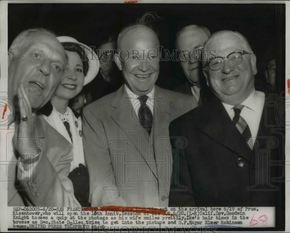 1955 Press Photo President Eisenhower, 10th Anniversary of UN in San Francisco