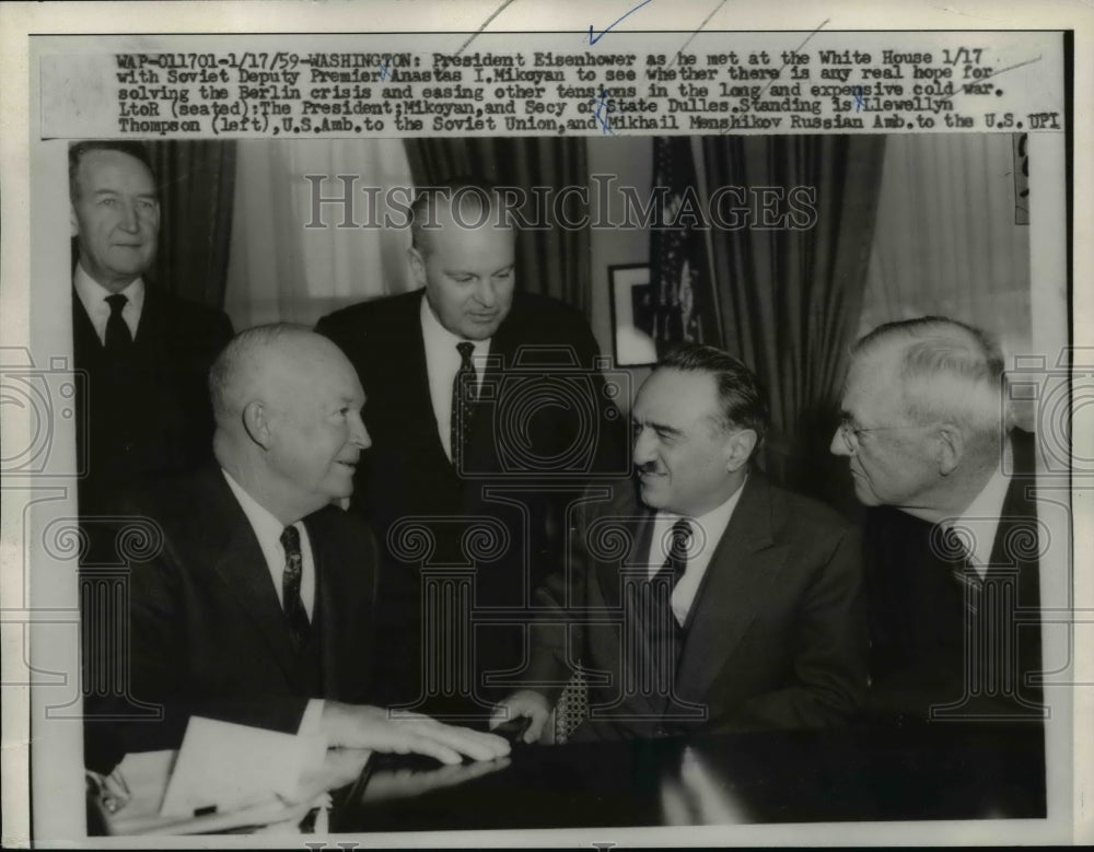 1959 Press Photo Pres. Eisenhower and Soviet Deputy Premier Anastas I.Mikoyan.