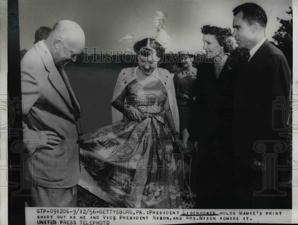 1956 Press Photo President & Mrs Eisenhower, Vice President & Mrs Richard Nixon